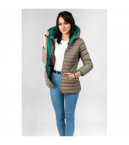 WARM HOODED JACKET COCOA (CX583W) striukė