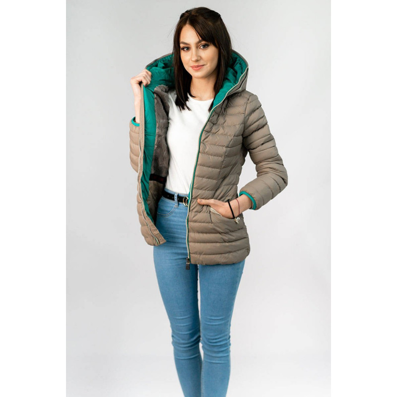 WARM HOODED JACKET COCOA (CX583W) striukė