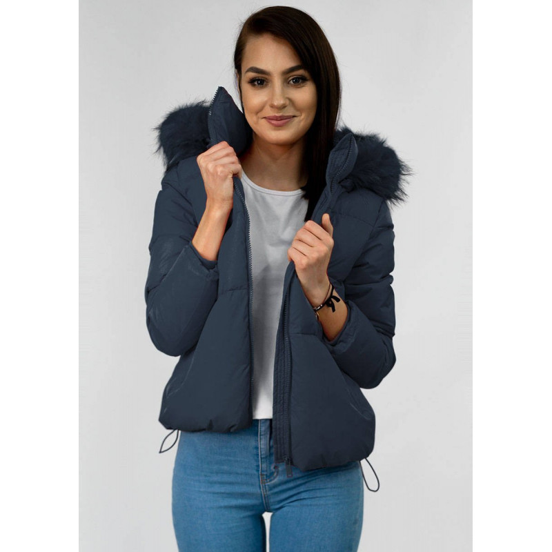 SHORT QUILTED NAVY JACKET (7694) striukė