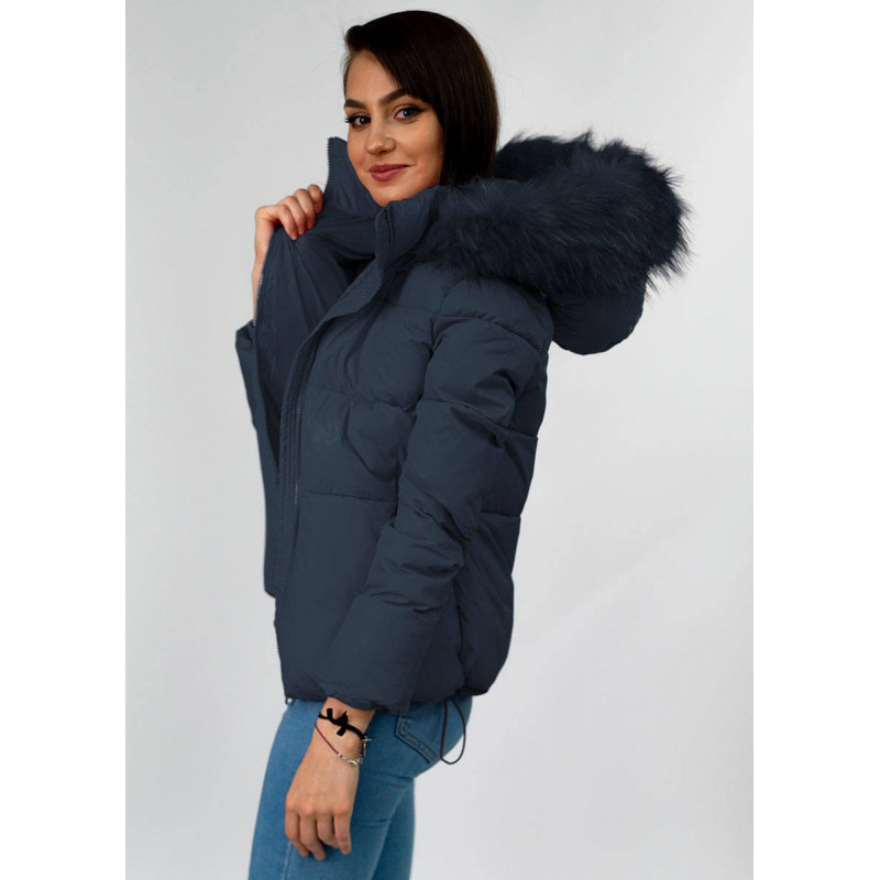 SHORT QUILTED NAVY JACKET (7694) striukė