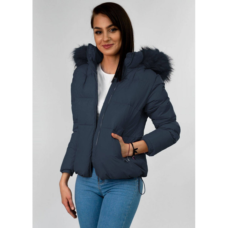 SHORT QUILTED NAVY JACKET (7694) striukė