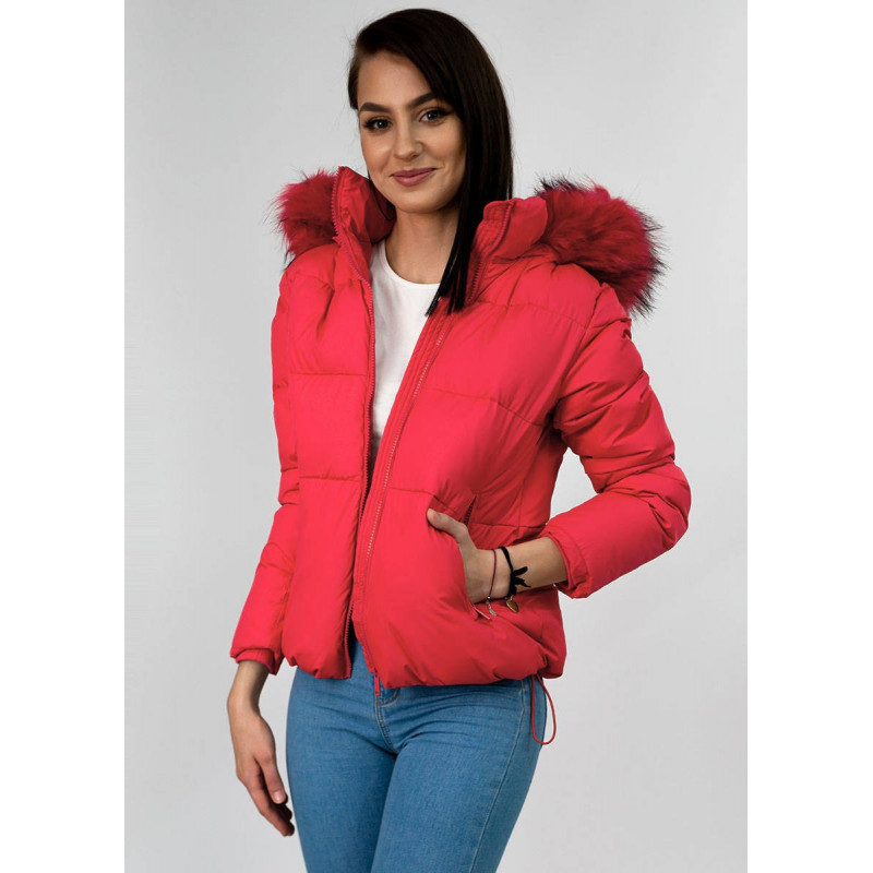 SHORT QUILTED RED JACKET (7694) striukė