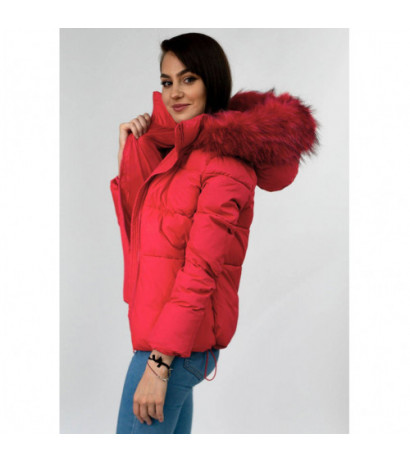 SHORT QUILTED RED JACKET (7694) striukė