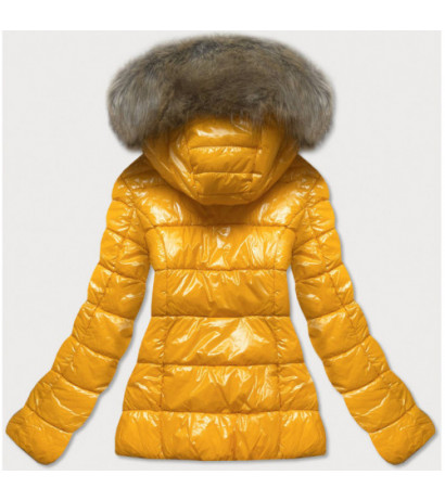 GLOSSY QUILTED YELLOW JACKET (7695) striukė