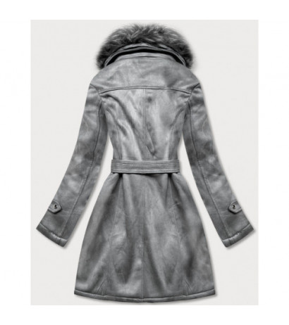 SUEDE JACKET WITH FUR GRAY (6515) striukė