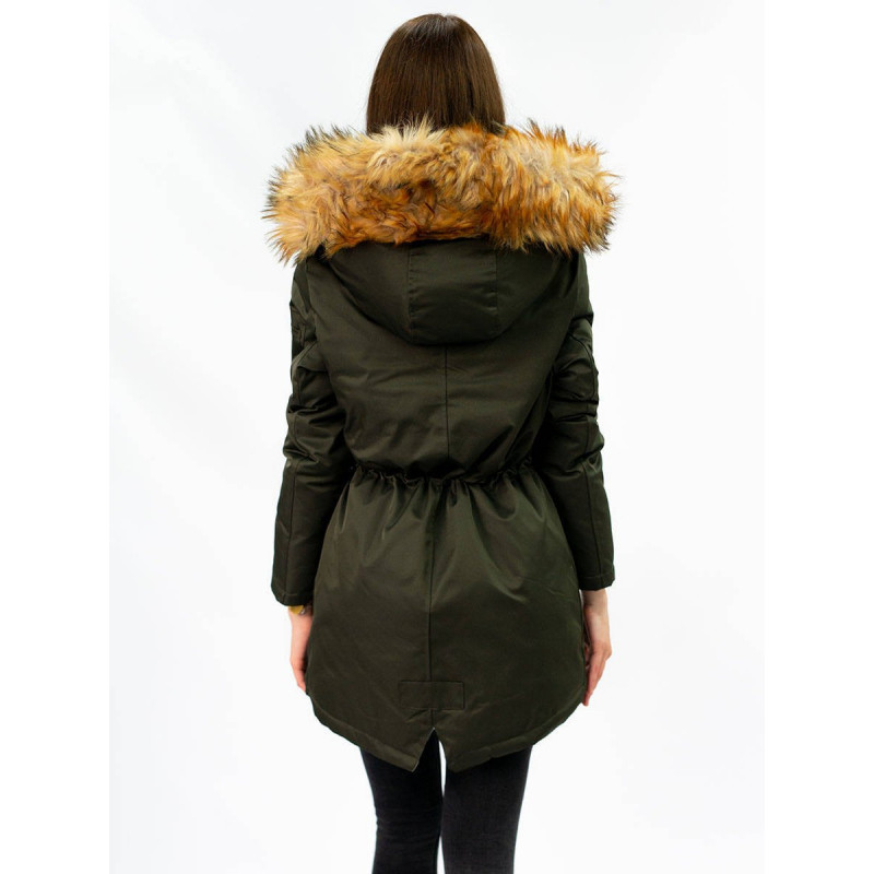 DOUBLE-SIDED PARKA WITH HOOD ARMY-GRAY (B2636) striukė