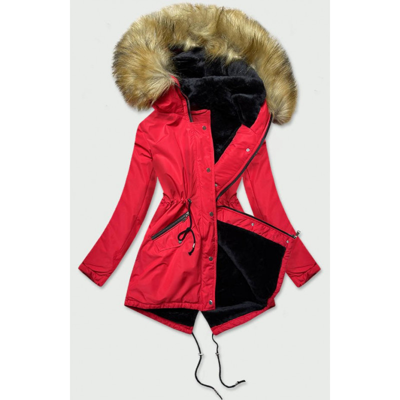 RED PARKA JACKET (B2628) striukė