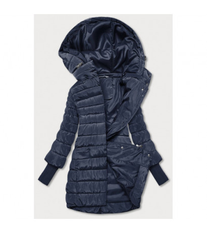 LONG JACKET WITH HOOD BLACK (PM7231) striukė