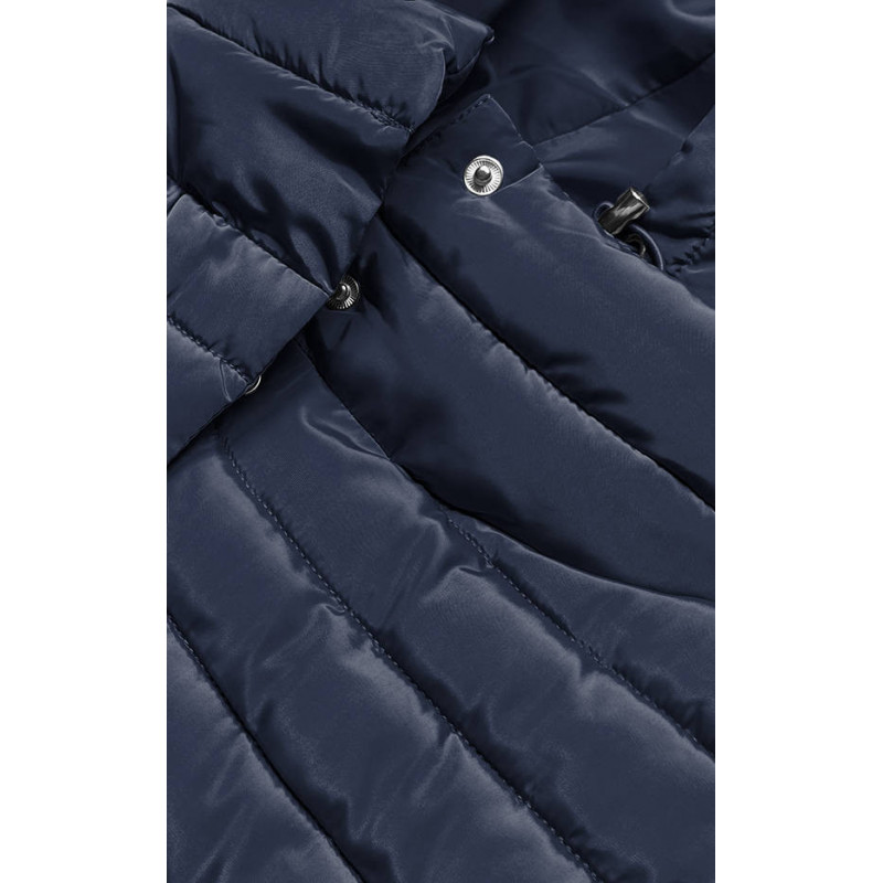 LONG JACKET WITH HOOD BLACK (PM7231) striukė