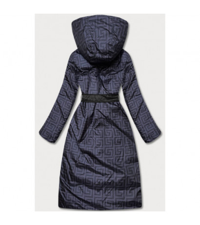 LONG JACKET WITH HOOD BLACK (PM7231) striukė