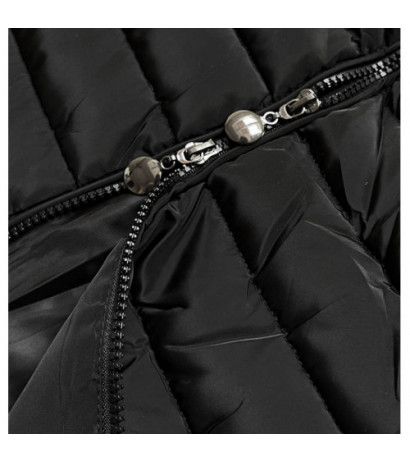 LONG JACKET WITH HOOD BLACK (PM7231) striukė