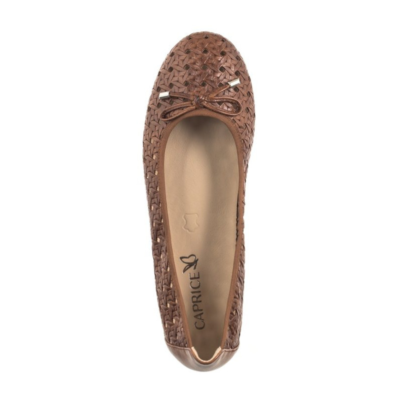 Caprice Brązowe 9-22109-42 303 Cognac Nappa (CP399-a) baleriinid