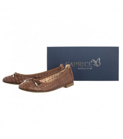 Caprice Brązowe 9-22109-42 303 Cognac Nappa (CP399-a) baleriinid