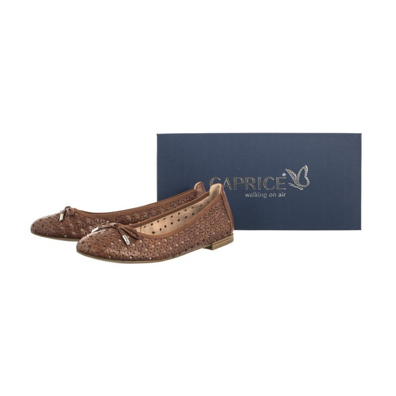 Caprice Brązowe 9-22109-42 303 Cognac Nappa (CP399-a) baleriinid