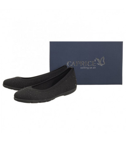 Caprice Czarne 9-22107-42 035 Black Knit  (CP397-a) baleriinid