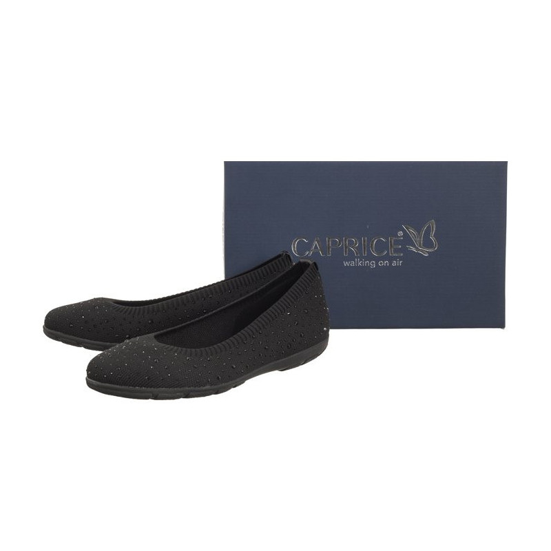 Caprice Czarne 9-22107-42 035 Black Knit  (CP397-a) baleriinid