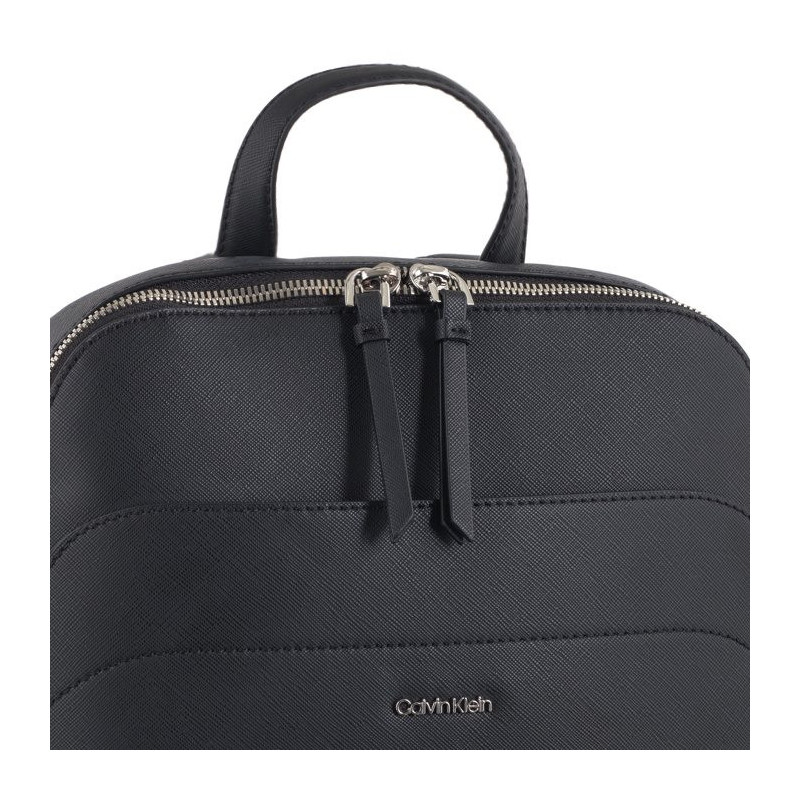 Calvin Klein Business Backpack Saffiano Black/Sand Pebble K60K611676 BEH (CK485-a) seljakott