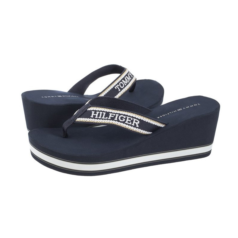 Tommy Hilfiger Hilfiger Wedge Beach Sandal Space Blue FW0FW07903 DW6 (TH1059-a) kingad