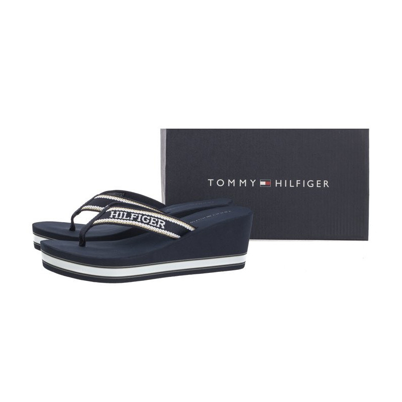 Tommy Hilfiger Hilfiger Wedge Beach Sandal Space Blue FW0FW07903 DW6 (TH1059-a) kingad