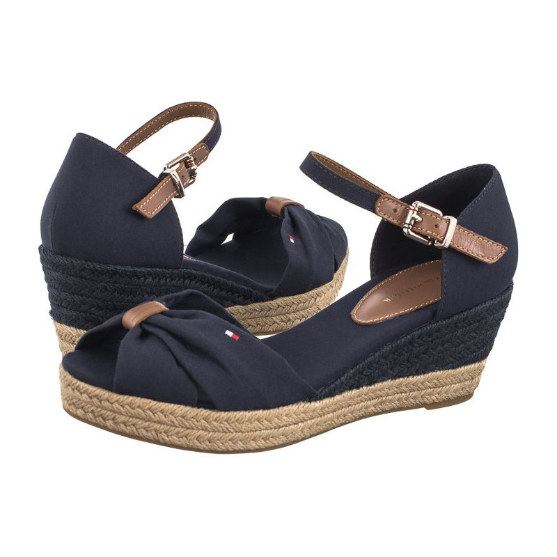 Tommy Hilfiger Basic Open Toe Mid Wedge Space Blue FW0FW04785 DW6 (TH1078-a) kingad