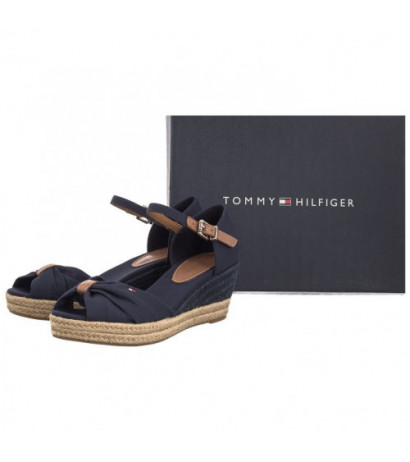 Tommy Hilfiger Basic Open Toe Mid Wedge Space Blue FW0FW04785 DW6 (TH1078-a) kingad