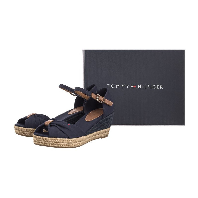 Tommy Hilfiger Basic Open Toe Mid Wedge Space Blue FW0FW04785 DW6 (TH1078-a) kingad