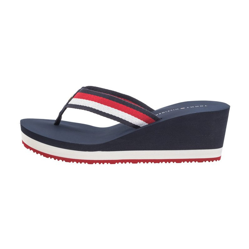 Tommy Hilfiger Corporate Wedge Beach Sandal Red/White/Blue FW0FW07987 0G0 (TH1080-a) kingad