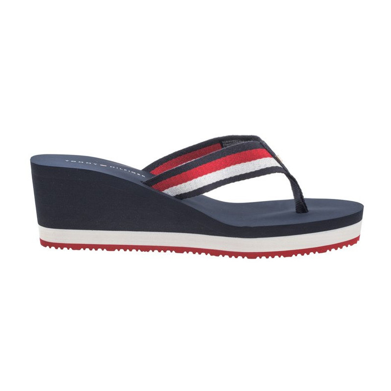 Tommy Hilfiger Corporate Wedge Beach Sandal Red/White/Blue FW0FW07987 0G0 (TH1080-a) kingad