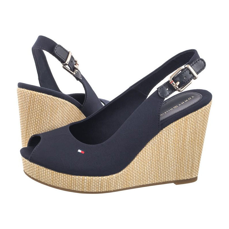 Tommy Hilfiger Iconic Elena Sling Back Wedge FW0FW04789 DW6 Space Blue (TH126-f) kingad