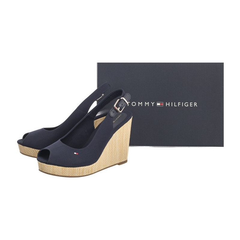 Tommy Hilfiger Iconic Elena Sling Back Wedge FW0FW04789 DW6 Space Blue (TH126-f) kingad