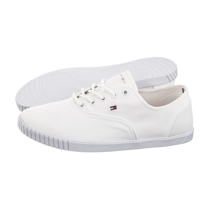 Tommy Hilfiger Canvas Lace-Up Sneaker White FW0FW07805 YBS (TH1100-a) kingad