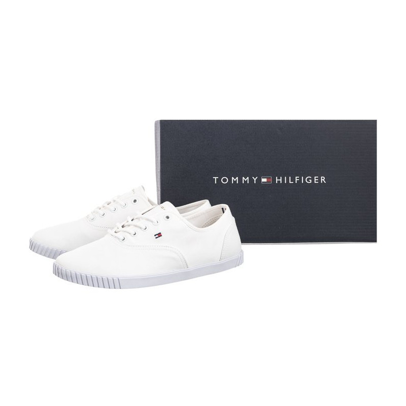 Tommy Hilfiger Canvas Lace-Up Sneaker White FW0FW07805 YBS (TH1100-a) kingad