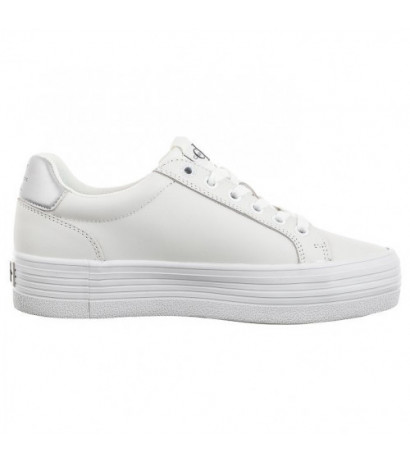 Calvin Klein Vulc Flatform Laceup Lth Bright White/Silver YW0YW01474 0K9 (CK507-a) kingad