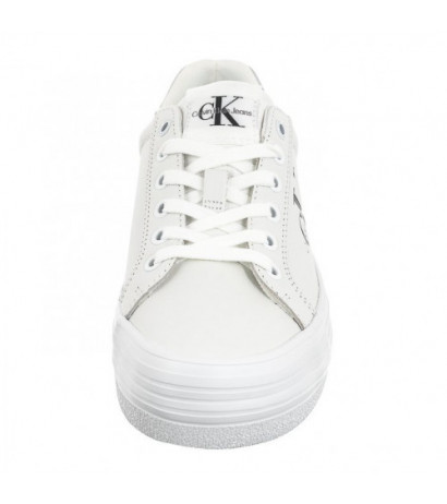 Calvin Klein Vulc Flatform Laceup Lth Bright White/Silver YW0YW01474 0K9 (CK507-a) kingad