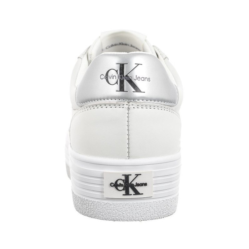 Calvin Klein Vulc Flatform Laceup Lth Bright White/Silver YW0YW01474 0K9 (CK507-a) kingad