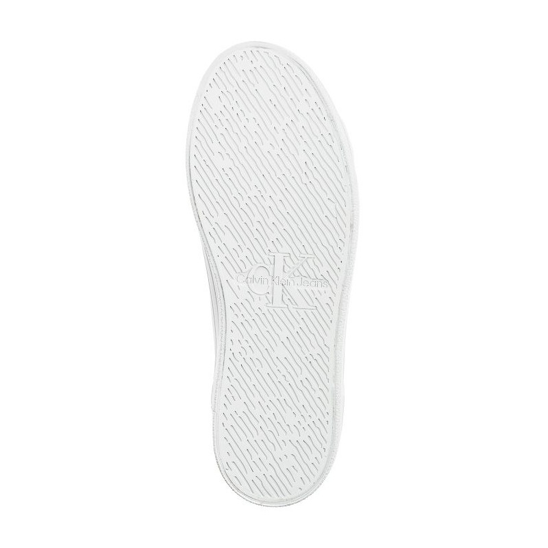 Calvin Klein Vulc Flatform Laceup Lth Bright White/Silver YW0YW01474 0K9 (CK507-a) kingad