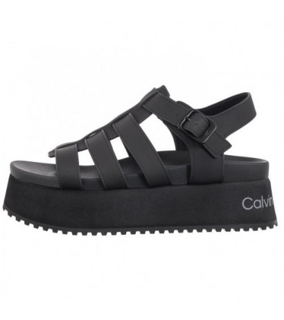 Calvin Klein Platform Buckle Rubber Mg Mtl Triple Black YW0YW01513 0GT (CK509-b) kingad