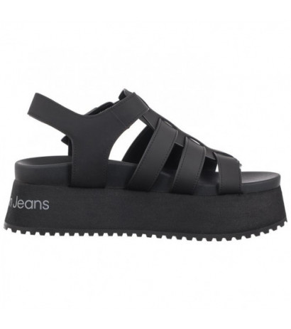 Calvin Klein Platform Buckle Rubber Mg Mtl Triple Black YW0YW01513 0GT (CK509-b) kingad