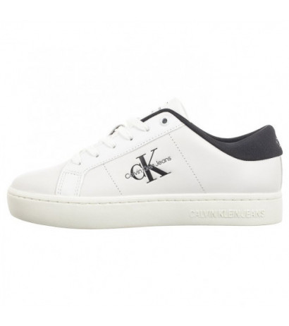 Calvin Klein Classic Cupsole Lowlaceup Lth Wn Bright White/Black YW0YW01444 0GM (CK511-a) kingad