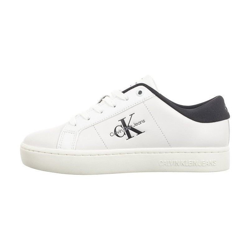 Calvin Klein Classic Cupsole Lowlaceup Lth Wn Bright White/Black YW0YW01444 0GM (CK511-a) kingad