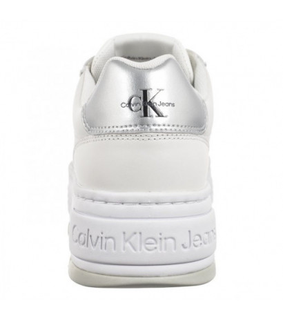 Calvin Klein Bold Platf Low Lace Lth Ml Mtl Bright White/Silver YW0YW01516 0K9 (CK506-b) kingad