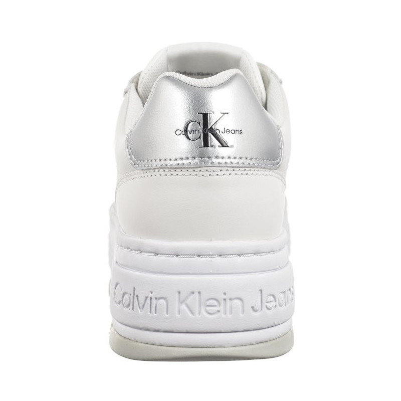 Calvin Klein Bold Platf Low Lace Lth Ml Mtl Bright White/Silver YW0YW01516 0K9 (CK506-b) kingad