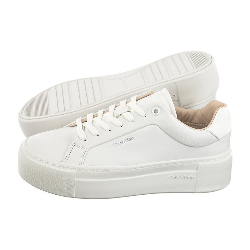 Calvin Klein Ff Cupsole LAce Up W/Ml Lth Triple White HW0HW02118 0K4 (CK510-a) kingad