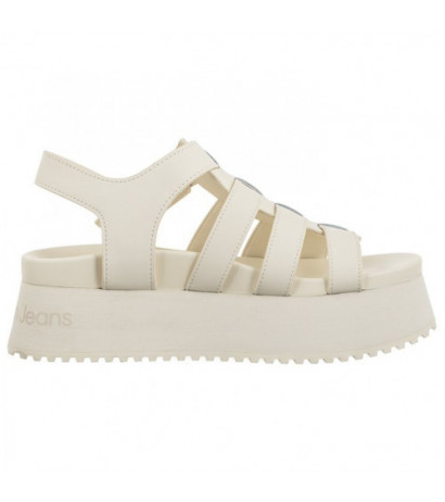 Calvin Klein Platform Buckle Rubber Mg Mtl Triple Creamy White YW0YW01513 YBI (CK509-a) kingad