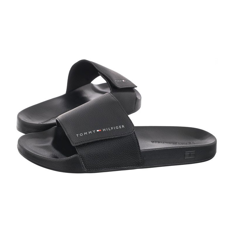 Tommy Hilfiger Strappy Hilfiger Pool Slide Black FM0FM05095 BDS (TH1120-a) sussid