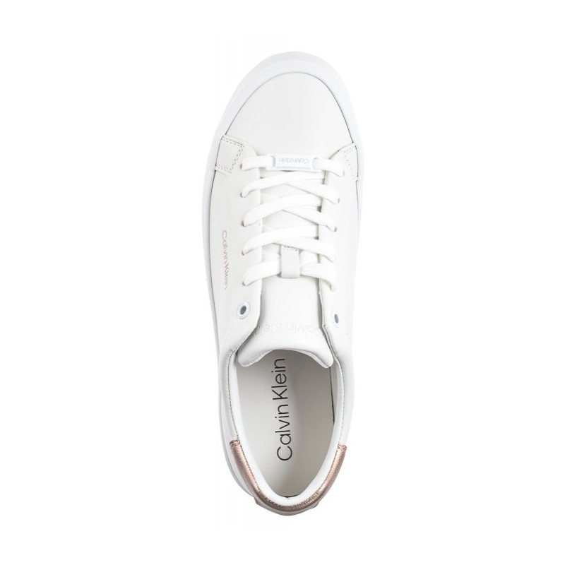 Calvin Klein Vulc Lace Up Saff Fox W/Met Bt HW0HW02104 0K6 White/Metal Cameo (CK528-a) kingad