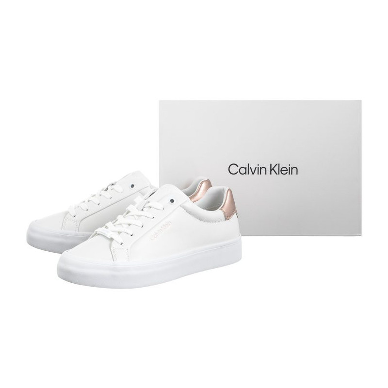 Calvin Klein Vulc Lace Up Saff Fox W/Met Bt HW0HW02104 0K6 White/Metal Cameo (CK528-a) kingad