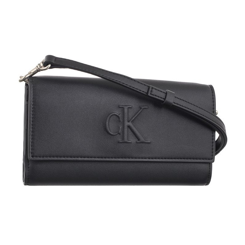 Calvin Klein Sculpted Long Fold Strap Deboss Black K60K612742 BEH (CK531-a) käekott