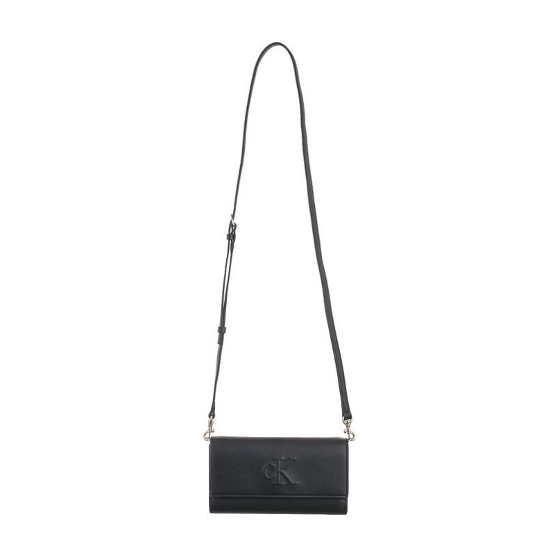 Calvin Klein Sculpted Long Fold Strap Deboss Black K60K612742 BEH (CK531-a) käekott