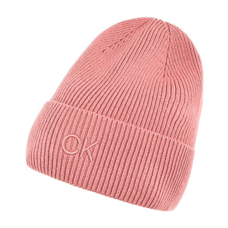 Calvin Klein CK Embroidery Fine Rib Beanie Dusty Rose K60K612590 VCE (CK554-b) vöö